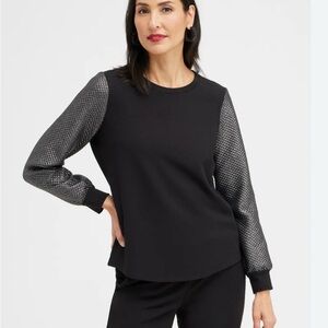 Chico’s Zenergy Metallic Sleeve Sweatshirt